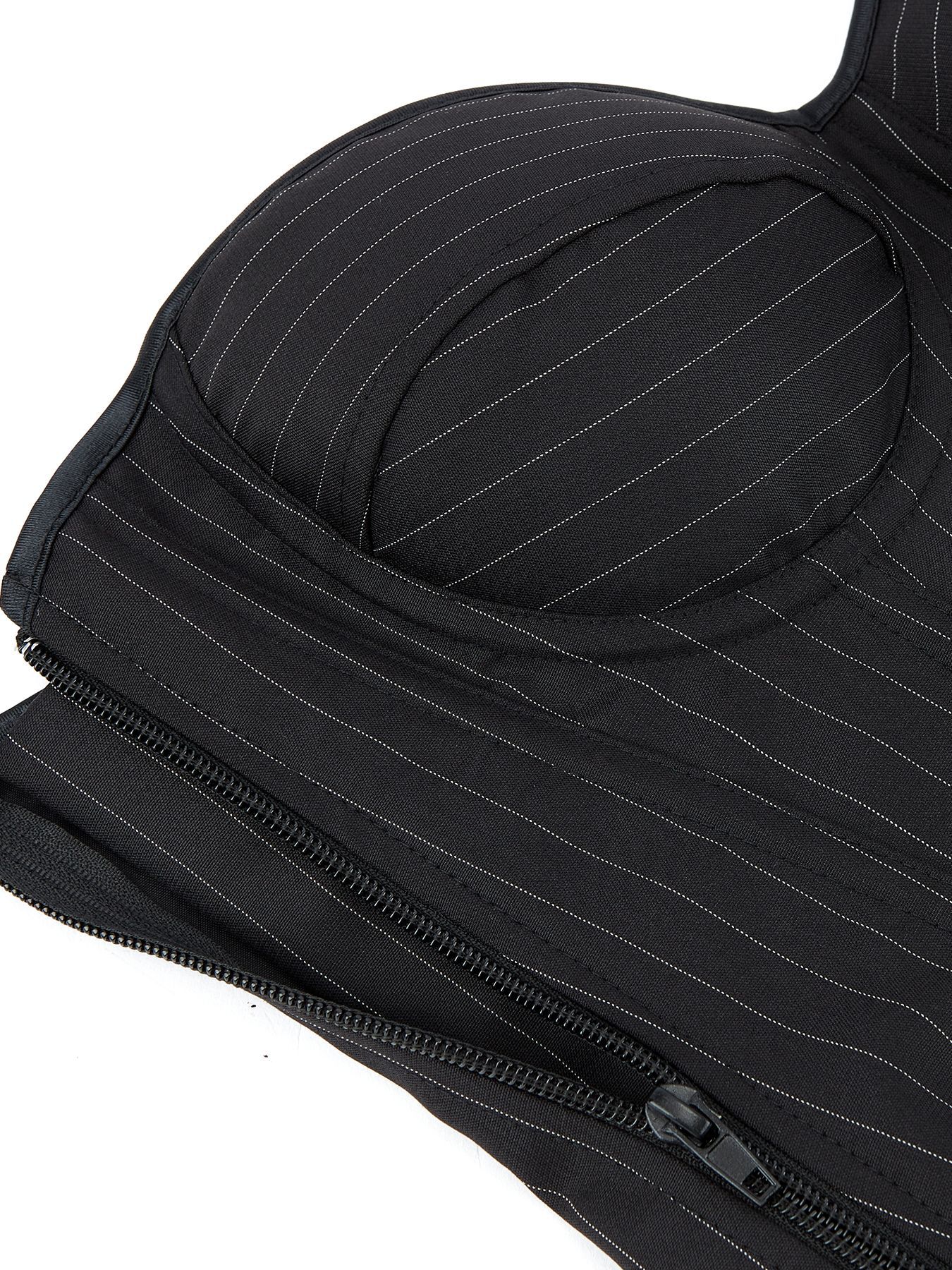 Elegant Striped  Corset Top for Women Vintage Lace Up Boned Strapless